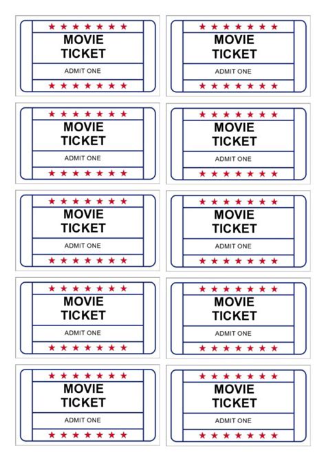 free printable movie ticket template